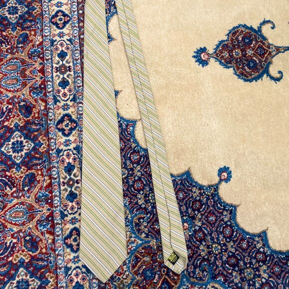 OXXFORD CLOTHES Tie (Cream, Striped, Silk) - Picture 1 of 2